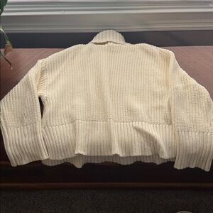 Madewell Wide Rib Turtleneck Sweater Antique Cream size small
